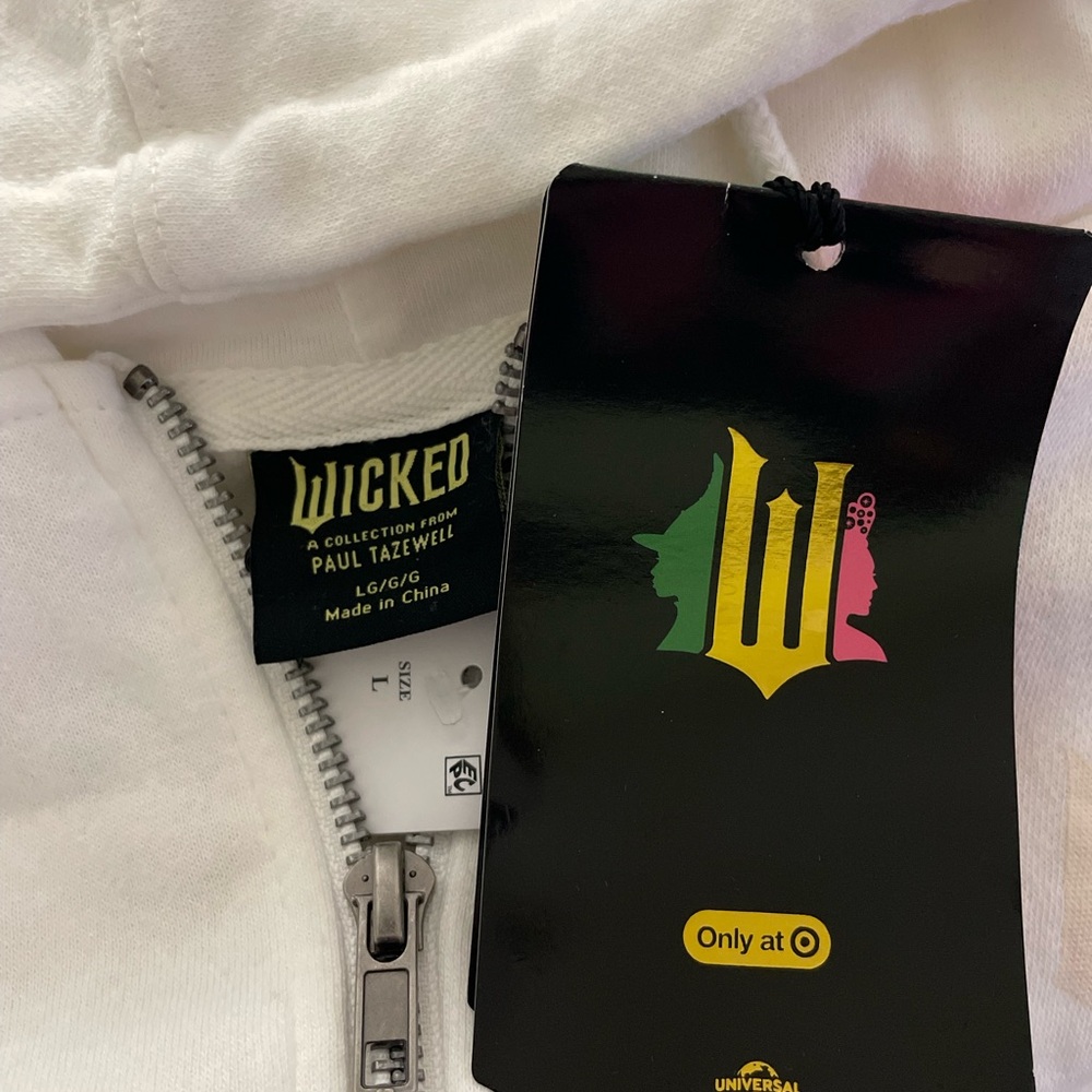 Wicked 💚🩷 (The Movie) Zip-Up *Cropped* Hoodie with Pearls (Adult)